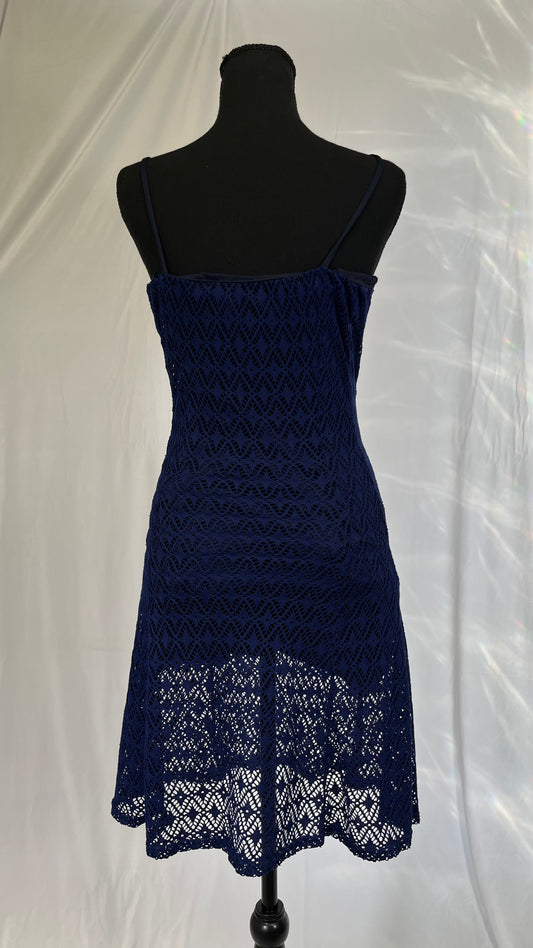 Women's Knee Length Zip Closure Lace Dress Summer Sexy Retro Party A-Line Dress size M Length Party Wedding Gue