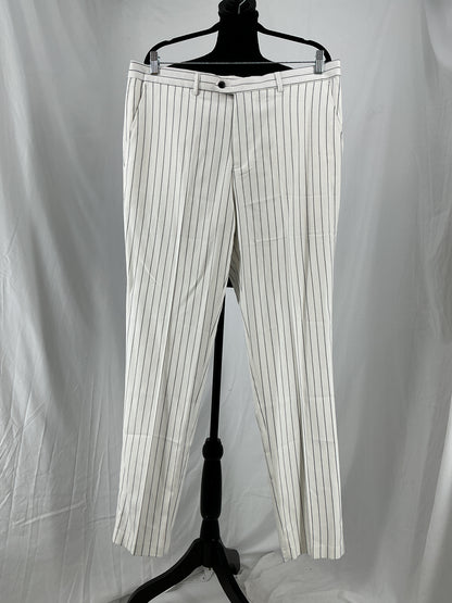 White Pinstripe Blazer And Pants Size 40 Large