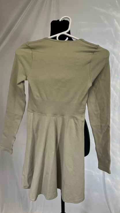 Pimexdge A-Line Long Sleeves Prom Dresses Cocktail Party Gown for Women Short Wedding Dresses for BrideSize S