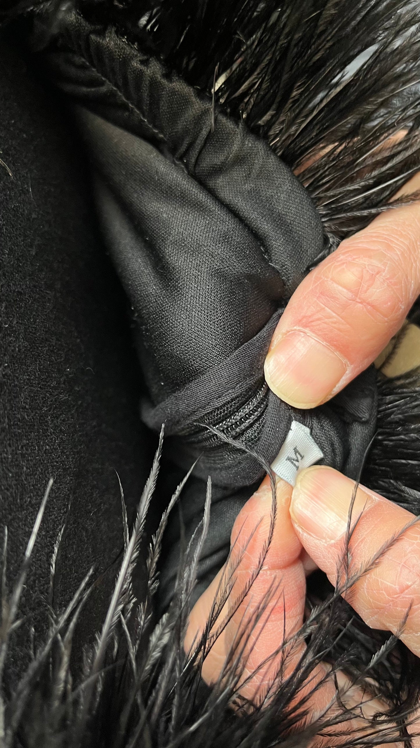 AOMEI Women's Black Puff Sleeve Velvet Glitter Embroidery Sequin Long Dress  Size M