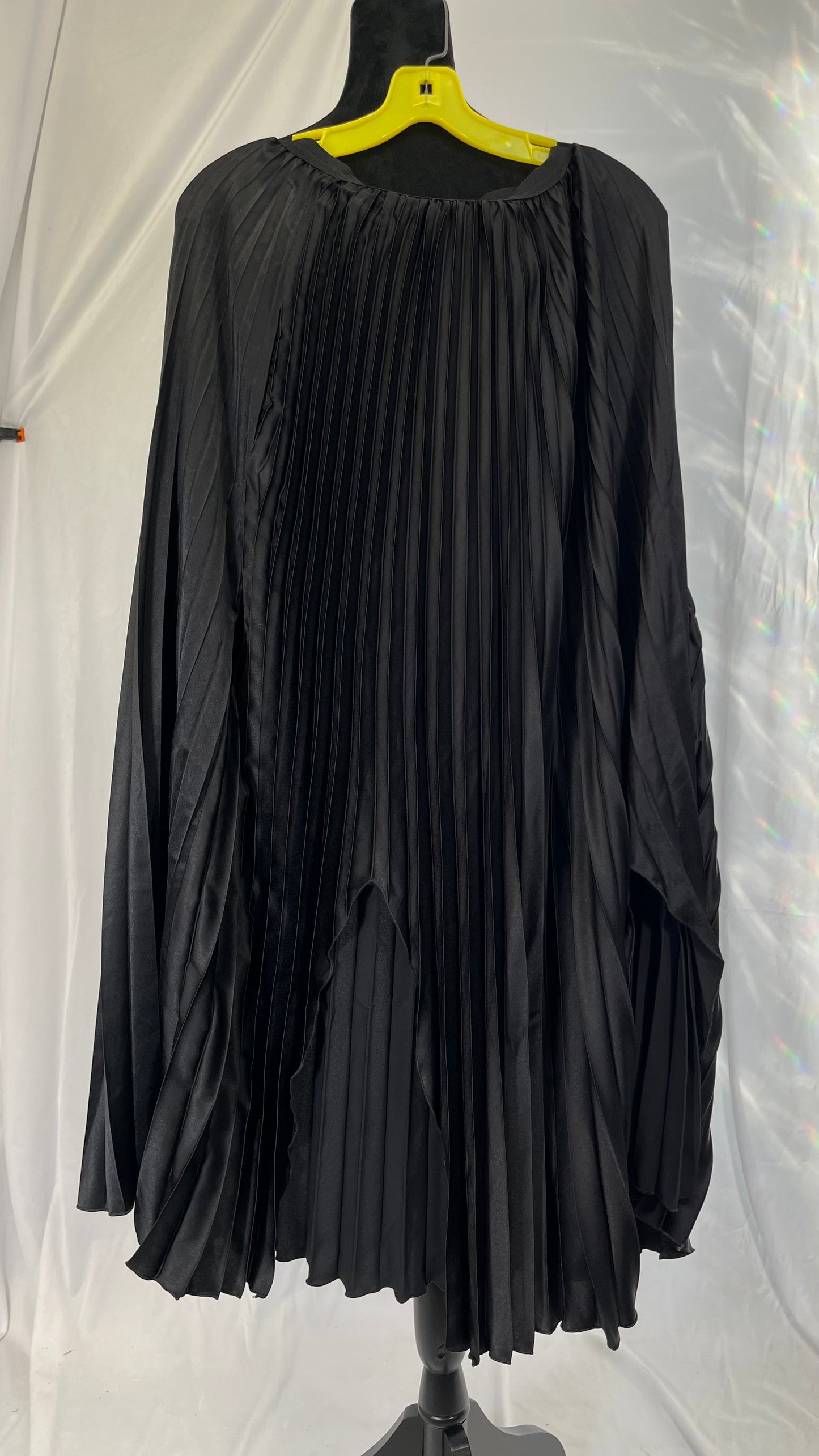 SHEIN LUNE Women's Plain Button Down Long Sleeve Blouse With Pleated Back, Casual Daily Women Shirt,Long Sleeve Tops size L