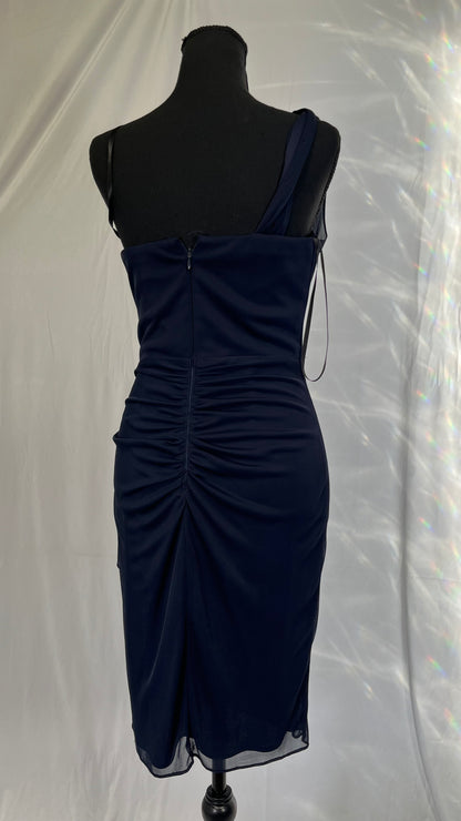 One Shoulder Dress with Rhinestone Knot Detail Size 6