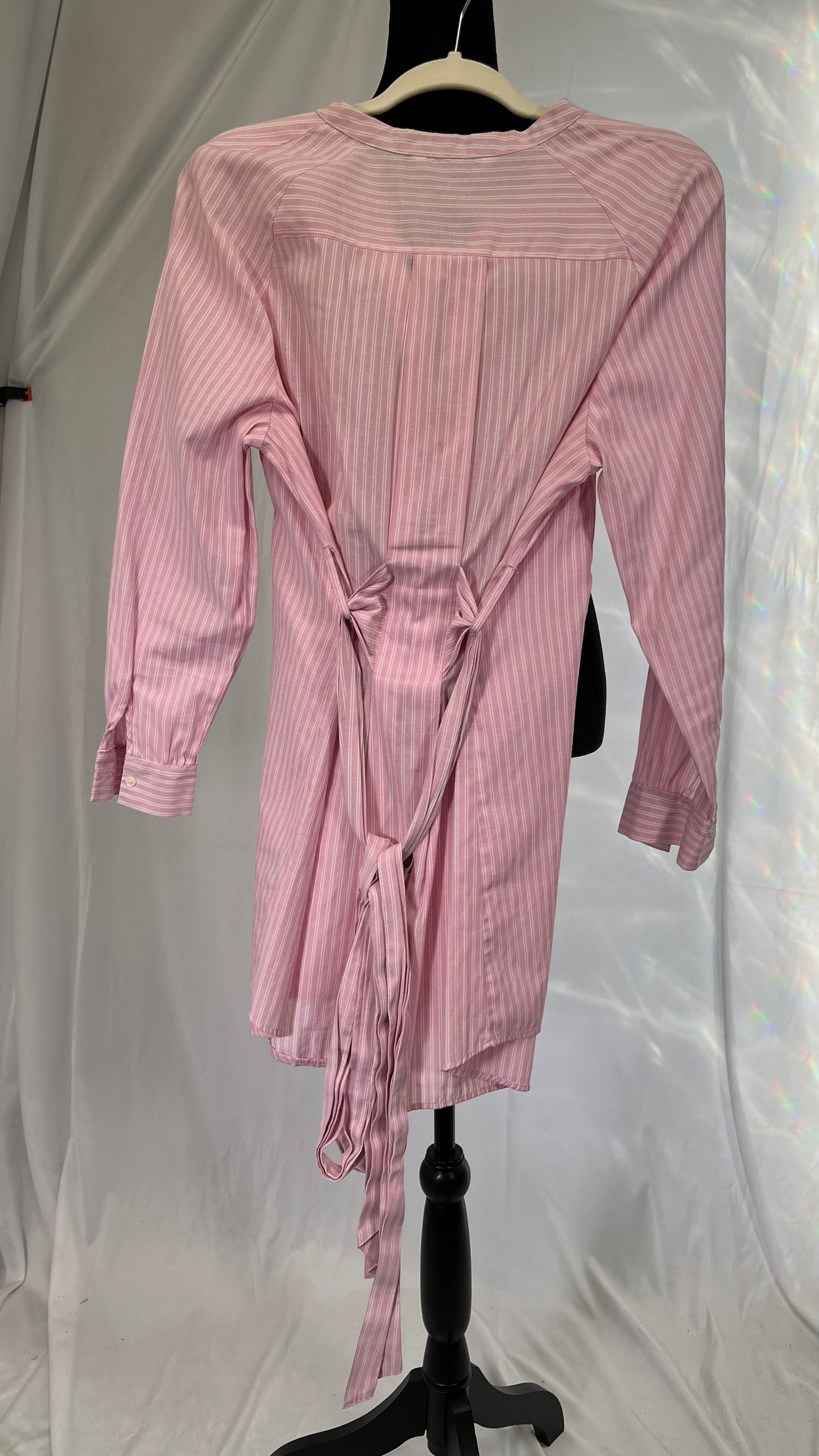 Women's Popeline Durchgeknöpftes Nachthemd Langarm Nightgown Size S