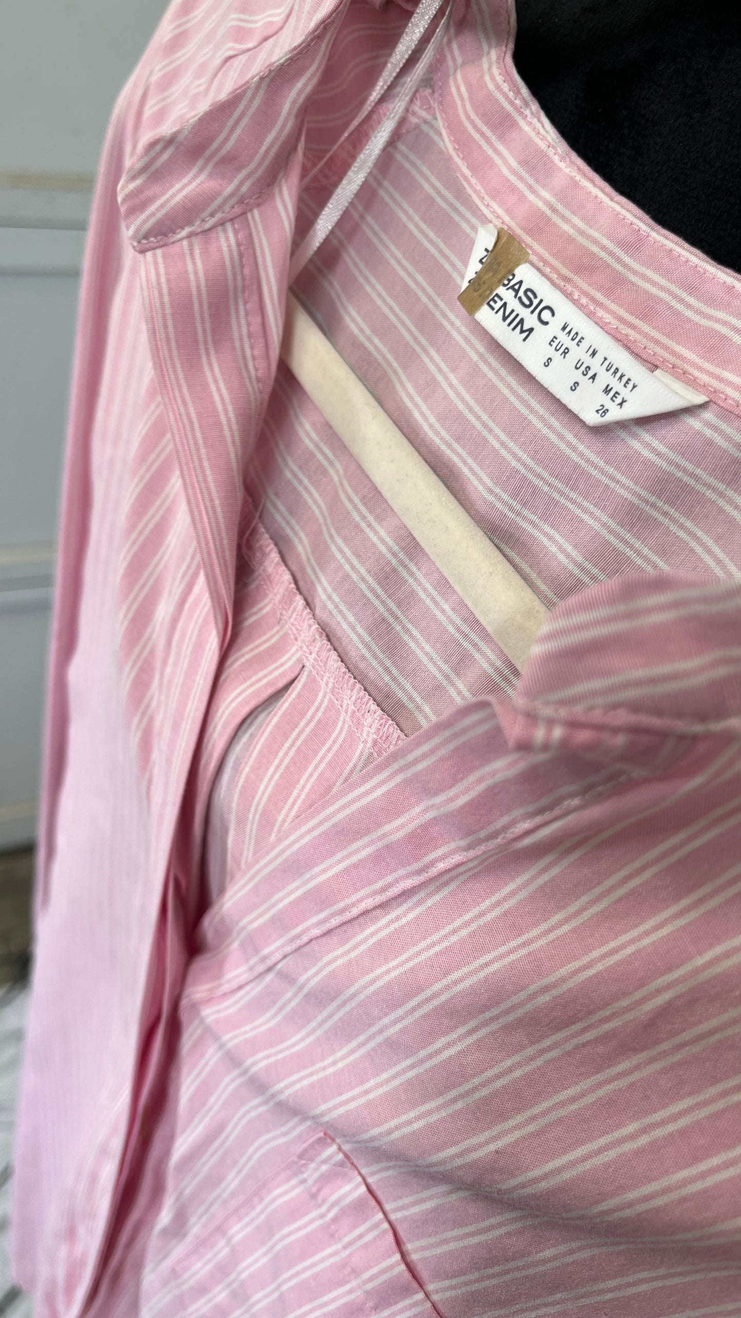 Women's Popeline Durchgeknöpftes Nachthemd Langarm Nightgown Size S