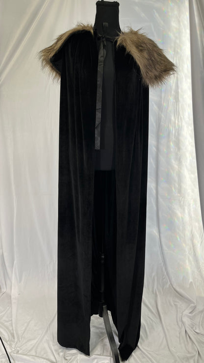 Fun Costumes Black Faux Fur Collar Viking Cape for Adults Standard Size No