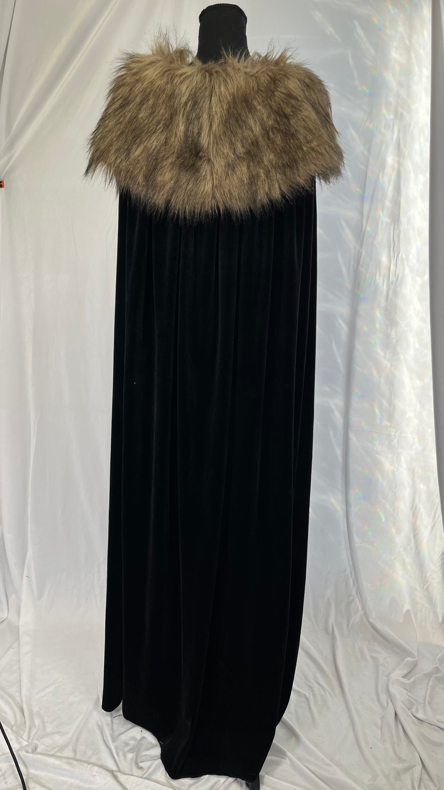 Fun Costumes Black Faux Fur Collar Viking Cape for Adults Standard Size No