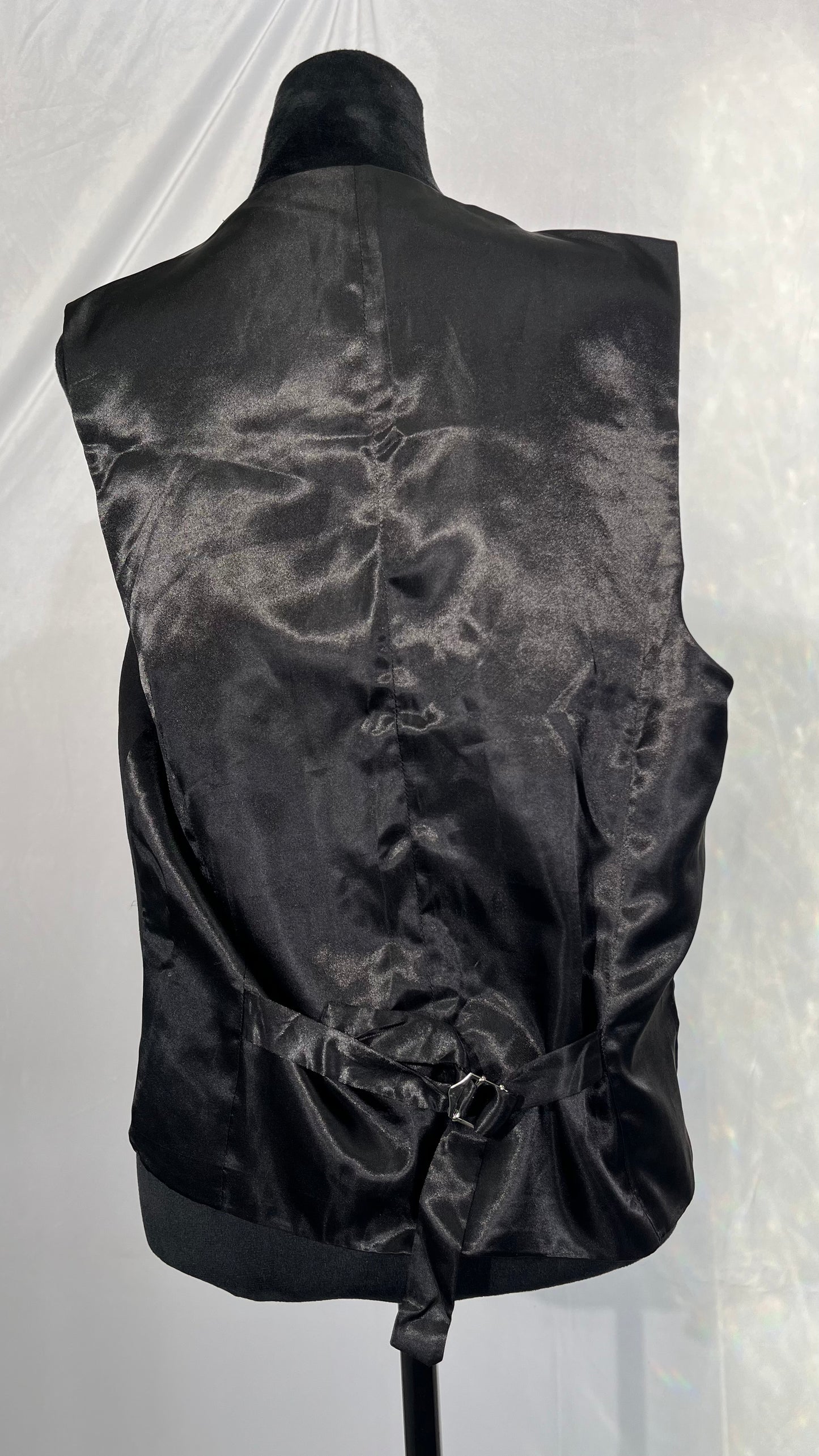 Men's Black Suit Vest Sleeveless V Neck Dress Vest Male Formal Business Wedding Men Gilet Size M