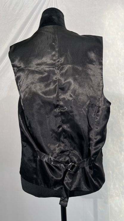 Men's Black Suit Vest Sleeveless V Neck Dress Vest Male Formal Business Wedding Men Gilet Size M