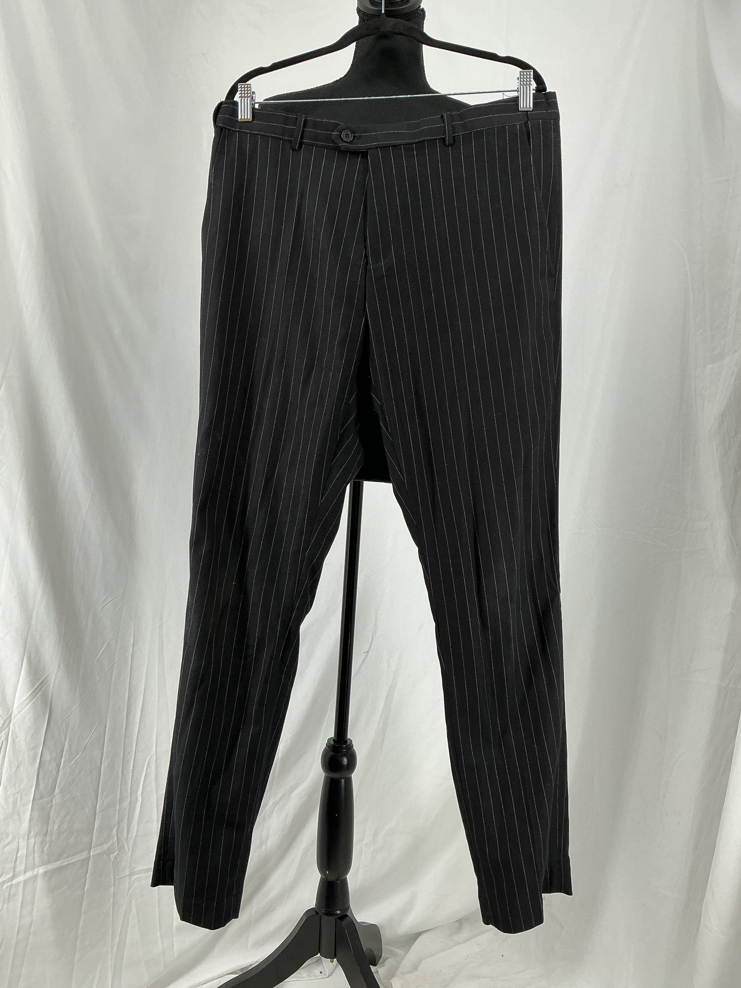 Men’s Black Pinstripe Blazer And Pants – Size L