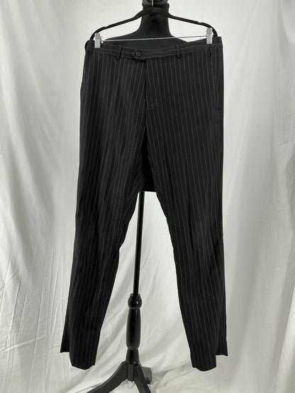 Men’s Black Pinstripe Blazer And Pants – Size L
