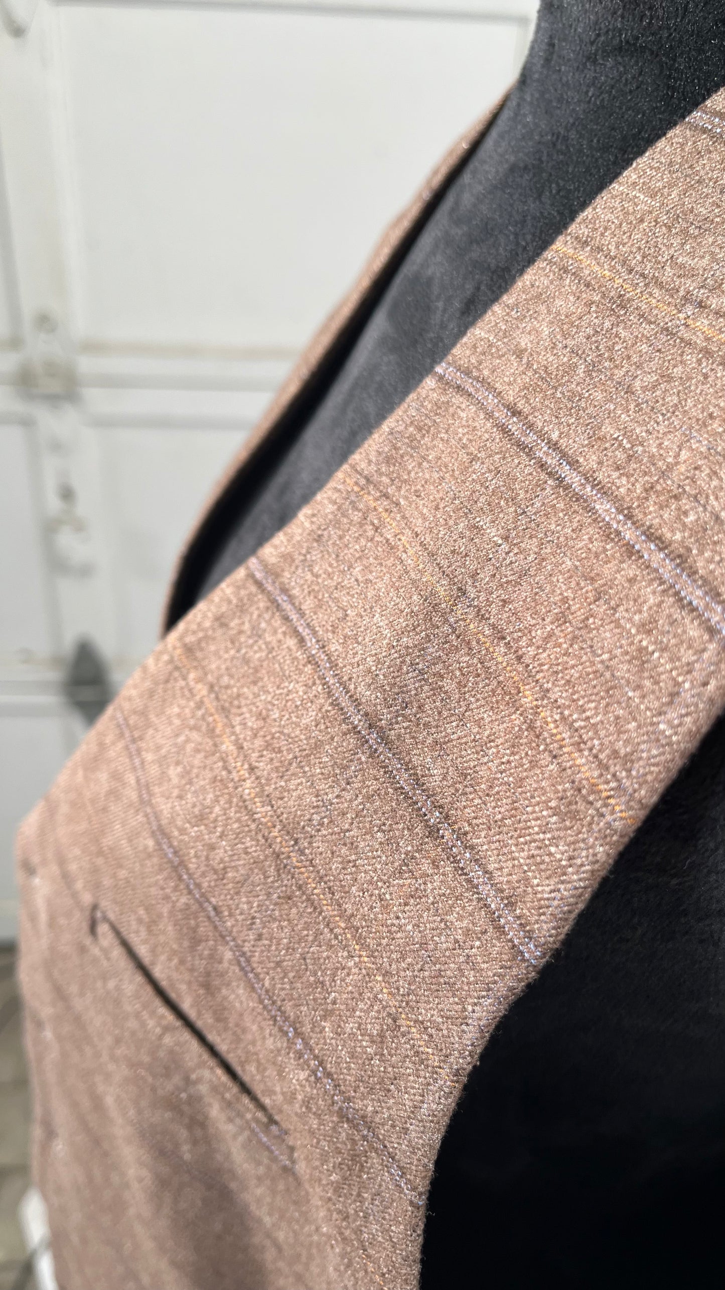 Mens Suit Vests Brown Black Waistcoat Vest Man Plaid Steampunk Jacket Tweed V-Neck Slim Fit Gilet Wedding Clothing  Size L