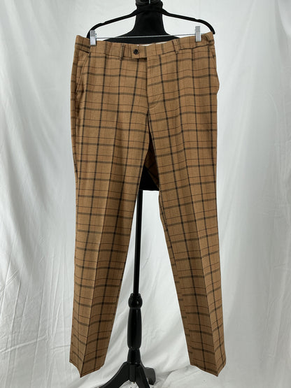 Men’s Brown Plaid Blazer And Pants – Size 40