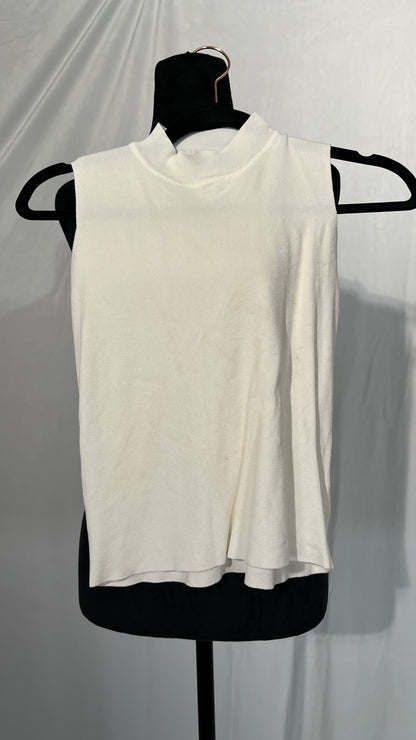 Monrow Sheer Mock Neck Tank Size S