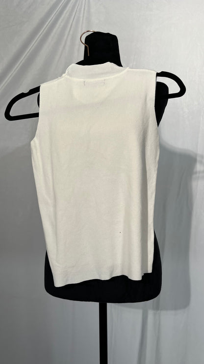 Monrow Sheer Mock Neck Tank Size S