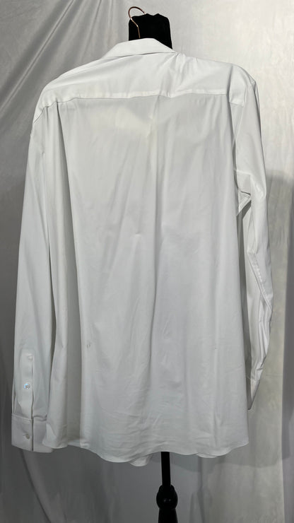 H. White Mens Corporate Combat Dress Shirt, Crisp White, 100% Pima Oxford Cotton with Athletic Components  Size No