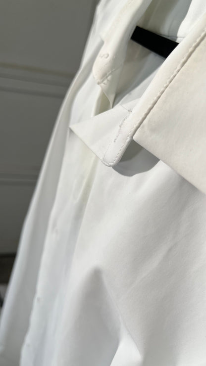 H. White Mens Corporate Combat Dress Shirt, Crisp White, 100% Pima Oxford Cotton with Athletic Components  Size No