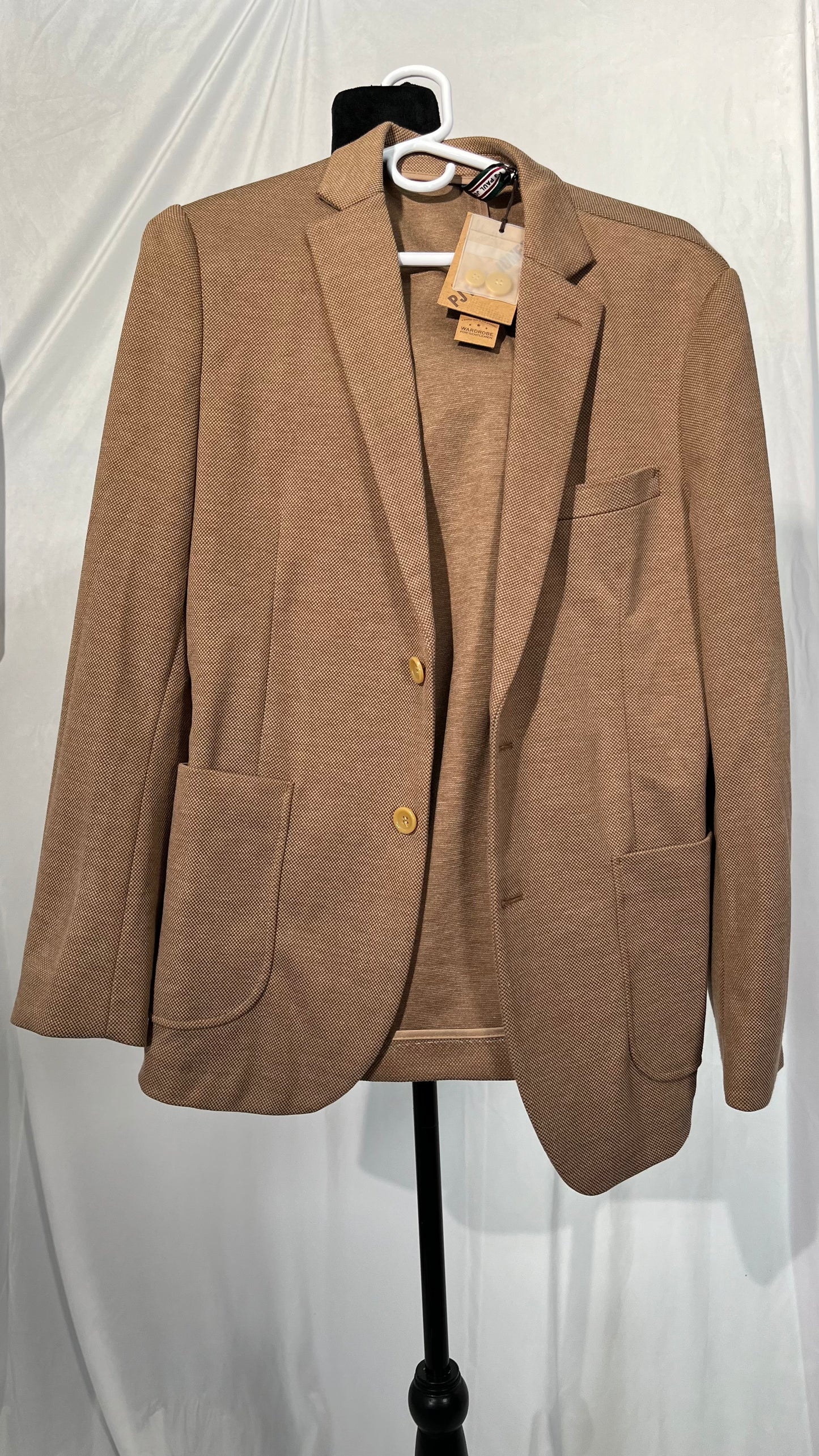 Tasso Elba Mens Tropical Weight Classic Fit Sportcoat Tan Size M