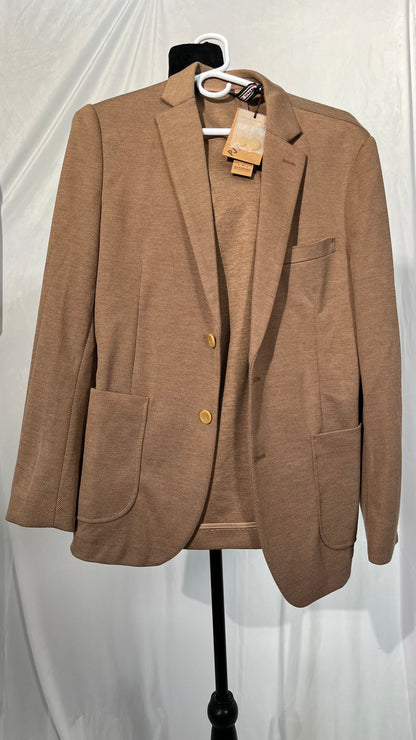 Tasso Elba Mens Tropical Weight Classic Fit Sportcoat Tan Size M