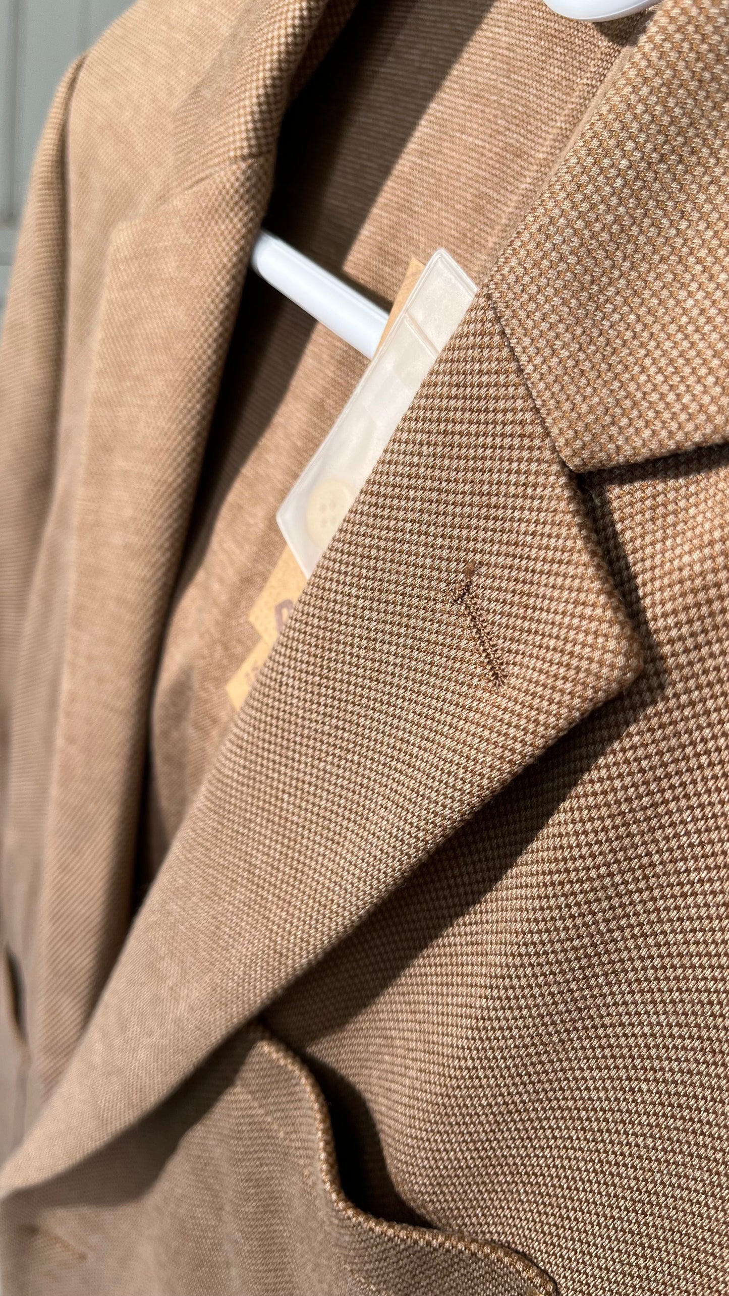 Tasso Elba Mens Tropical Weight Classic Fit Sportcoat Tan Size M