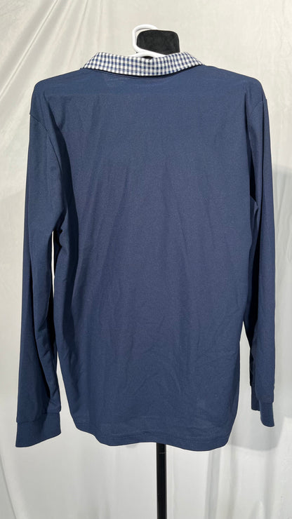 Hackett London Men's Chambray CLR JSY LS Polo Shirt size L