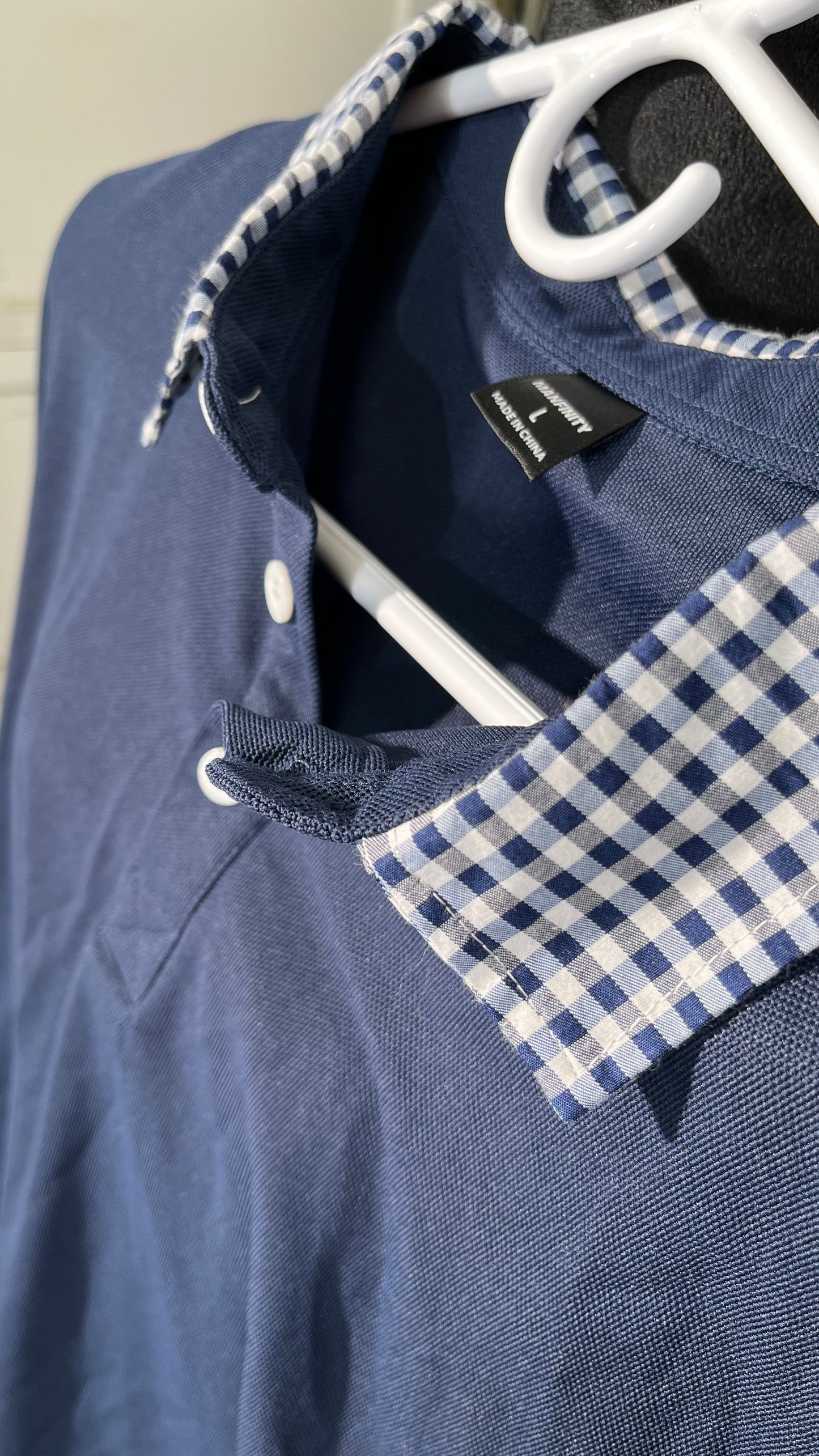 Hackett London Men's Chambray CLR JSY LS Polo Shirt size L