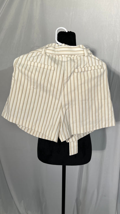 Women Y2k Striped Shorts High Waist Wide Leg Bermuda Shorts Casual Loose Fit Lounge Shorts with Belt 00s Streetwear Size S