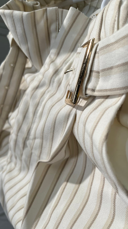 Women Y2k Striped Shorts High Waist Wide Leg Bermuda Shorts Casual Loose Fit Lounge Shorts with Belt 00s Streetwear Size S