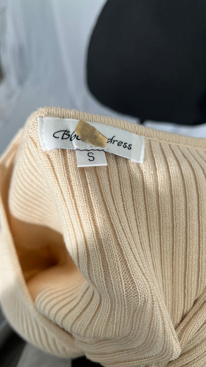 Women Mock Neck Ruffles Hem Mid Wool Dress Casual Solid Knit Fish Tail Pullover Dresses Size S