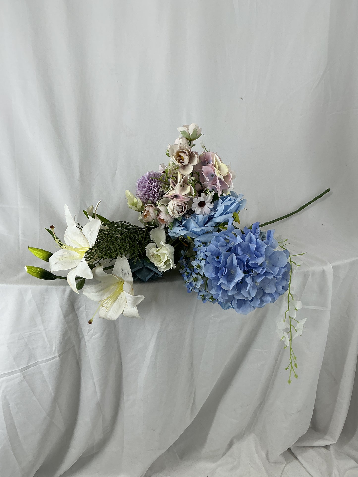 Blue Hydrangea Mixed Artificial Flower Arrangement