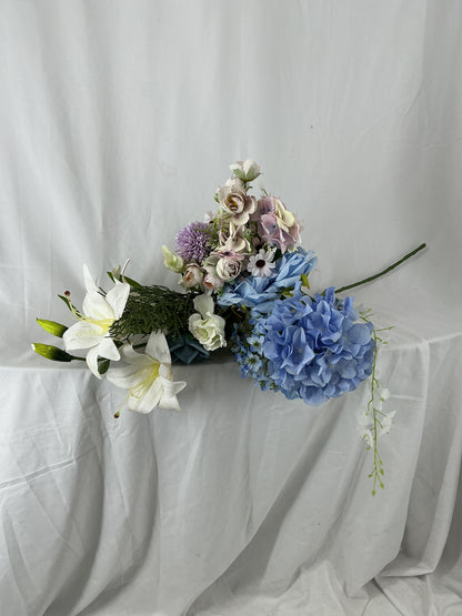 Blue Hydrangea Mixed Artificial Flower Arrangement
