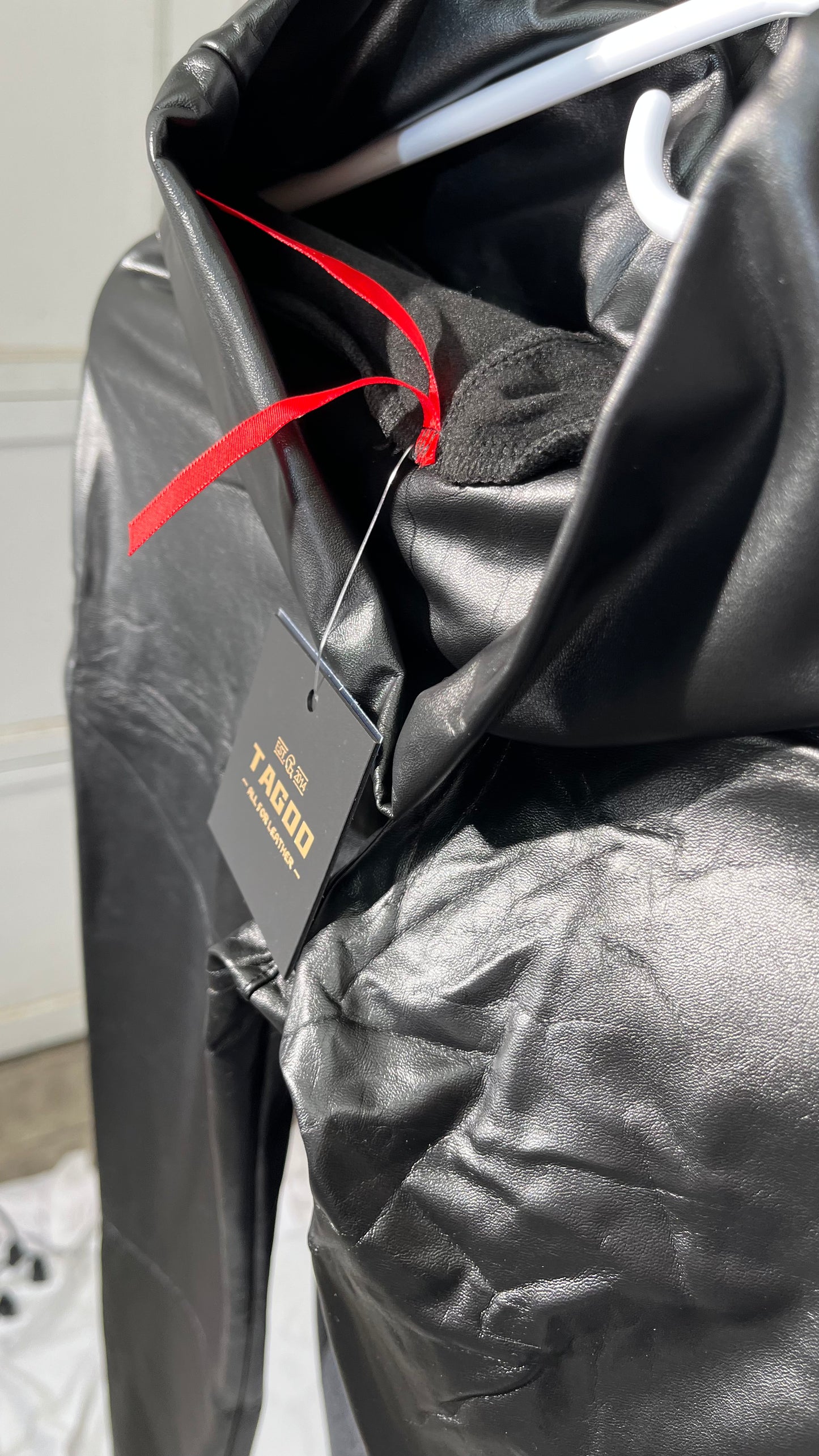 Black Faux Leather Pants for Women High Waisted Flare Leggings Straight Wide Leg Pleather Pants with Pockets size S