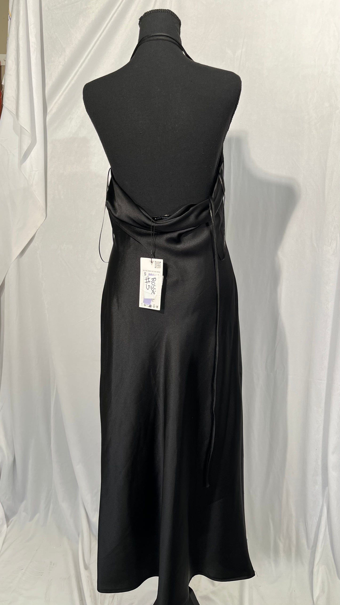 Silk Cocktail Dress for Women Evening Party Wedding Guest Fall Sexy Slip V Neck Long Tight Gala Dresses size S