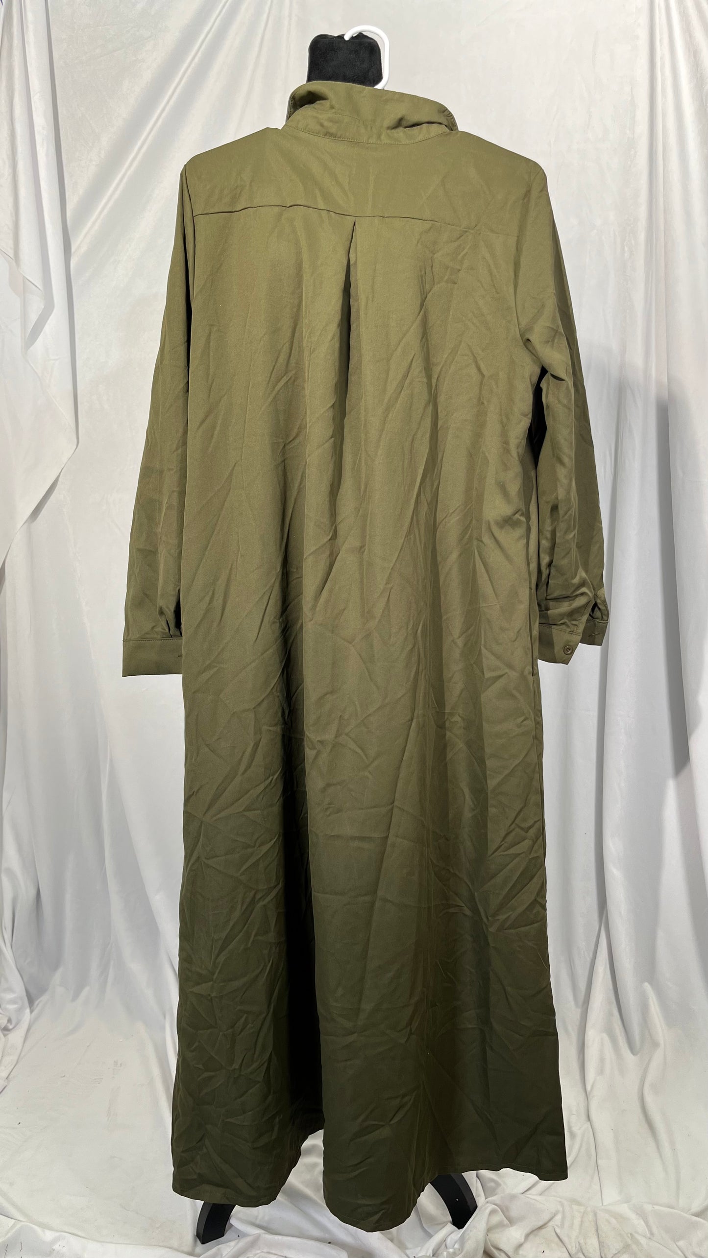 Women's Shirt Collar Dress Solid Casual Dress Size L