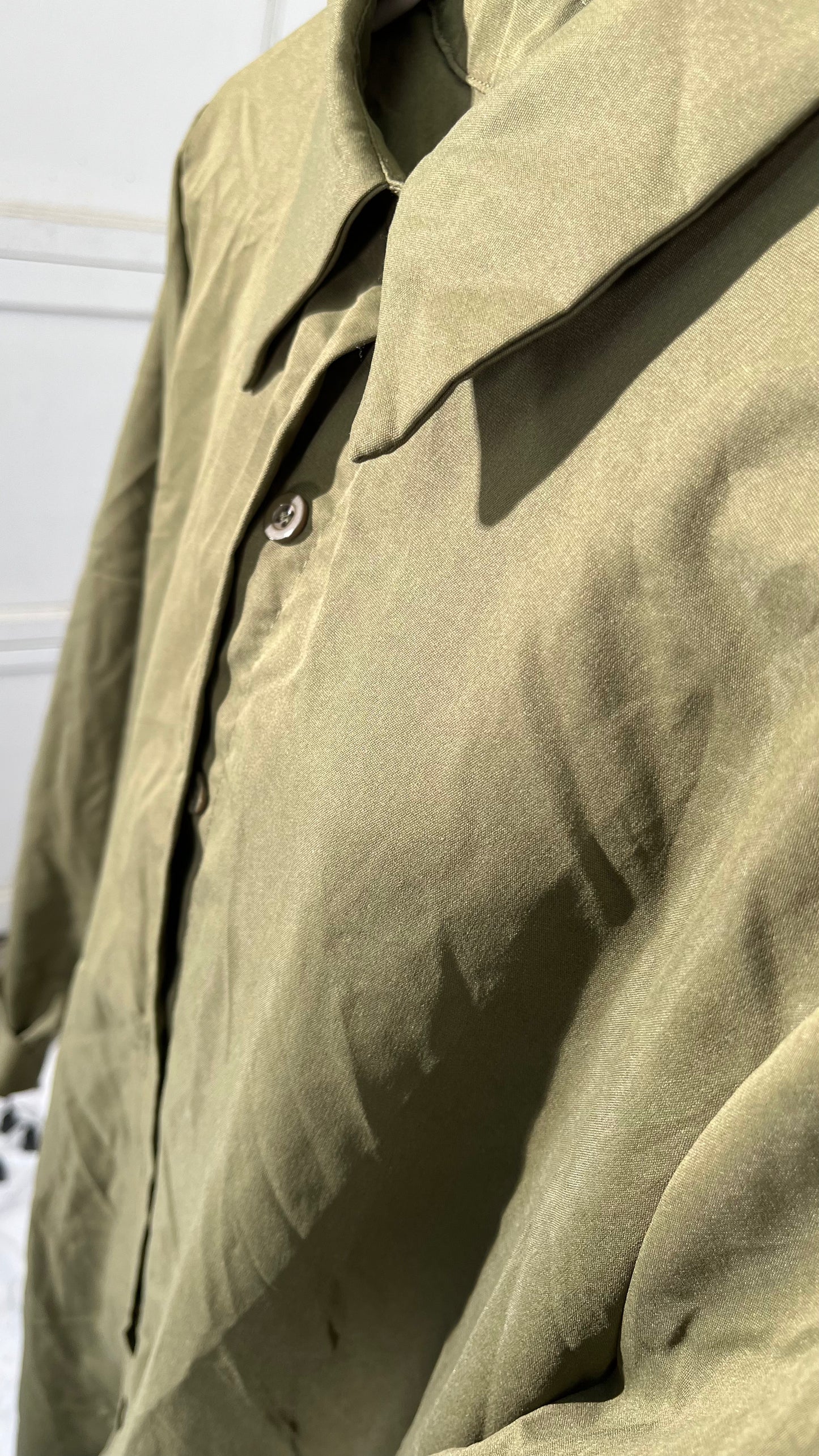 Women's Shirt Collar Dress Solid Casual Dress Size L