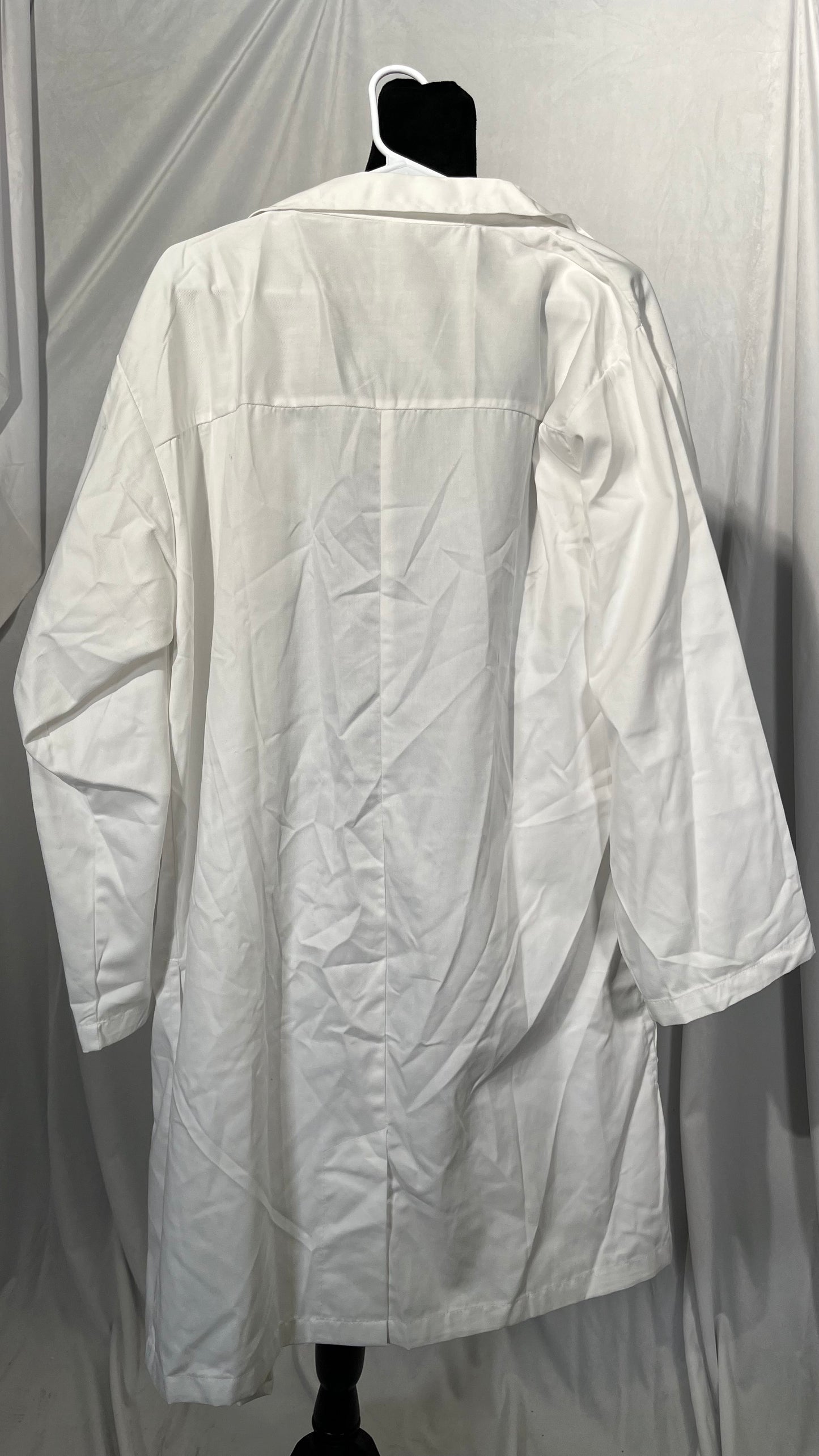 DR Uniforms Lab Coat for Men - 100% Cotton - Unisex Lab Coat - White Long Coat - Lab Coat for Students and Doctor - White Size L