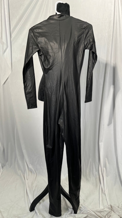 90s Rock Star Disco Ballroom Costume for Adult Men Metallic V Neck Bell One Piece JumpsuitsSize S