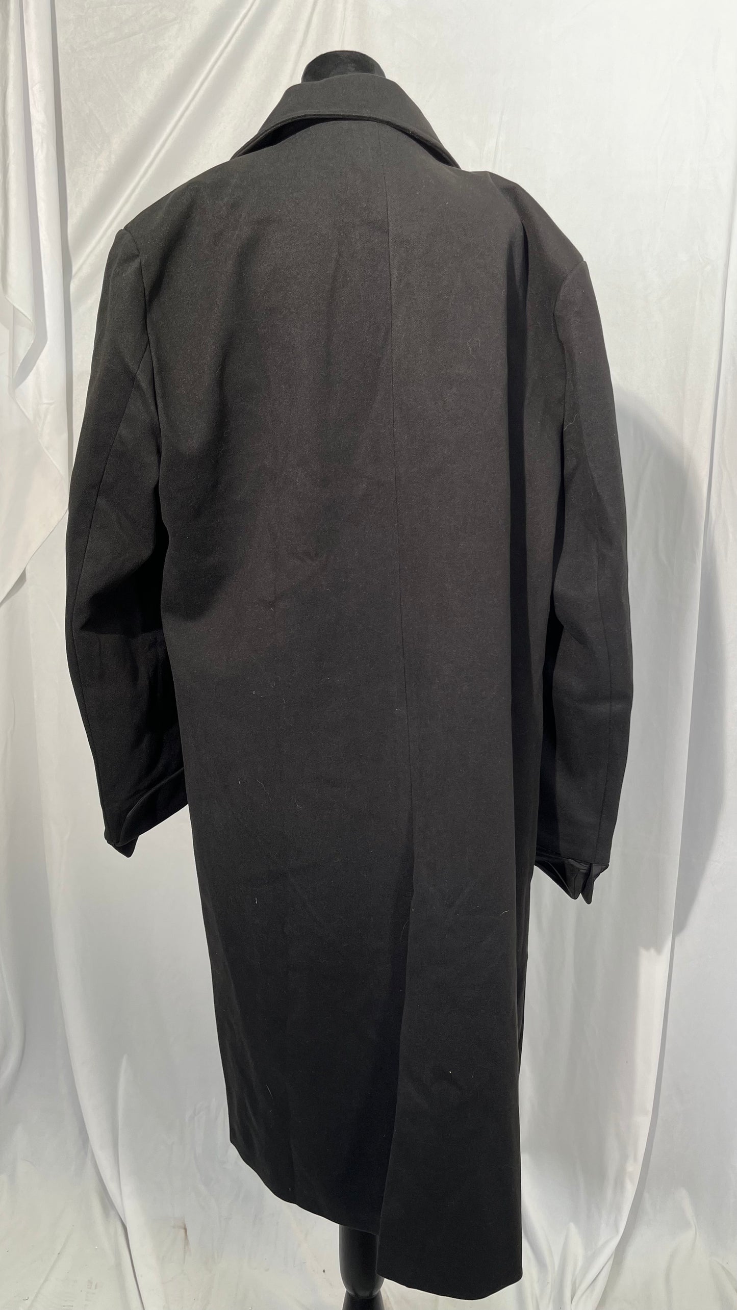 SOMTHRON Men's Casual Trench Coat Slim Fit Notched Collar Long Jacket Overcoat Single Breasted Pea Coat wih Pockets Size XL