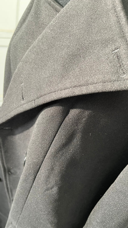 SOMTHRON Men's Casual Trench Coat Slim Fit Notched Collar Long Jacket Overcoat Single Breasted Pea Coat wih Pockets Size XL