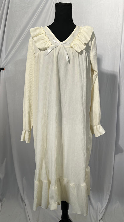 Women's Victorian Nightgown Long Sleeve Nightgowns Vintage Autumn Night Shirt  Size S