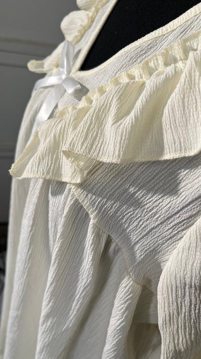 Women's Victorian Nightgown Long Sleeve Nightgowns Vintage Autumn Night Shirt  Size S