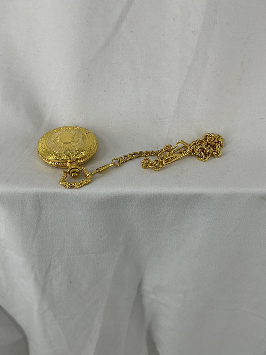 Vintage Gold Pocket Watch with Chain