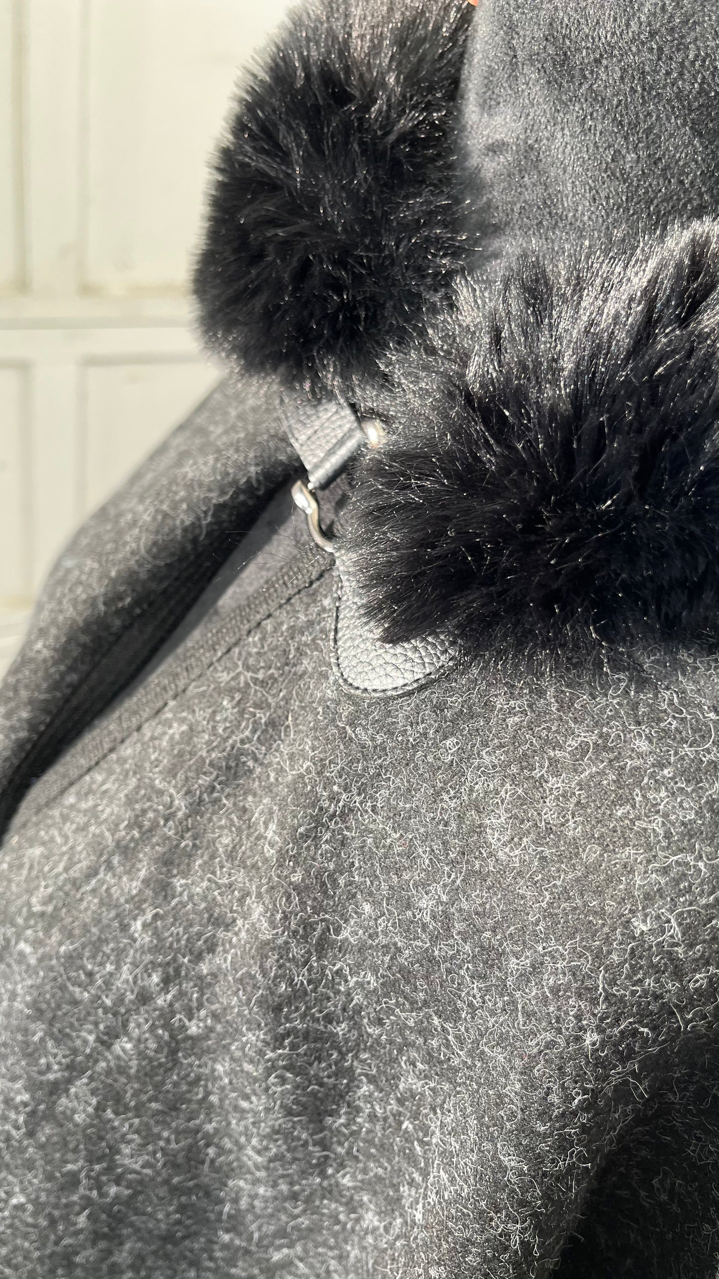 Ladies Faux Fur Cape Womens 3/4 Sleeves Fur Faux Trim Cape Poncho Cardigan Cloak Poncho Fur Shawl Wrap Stole Fashion Oversize Size No