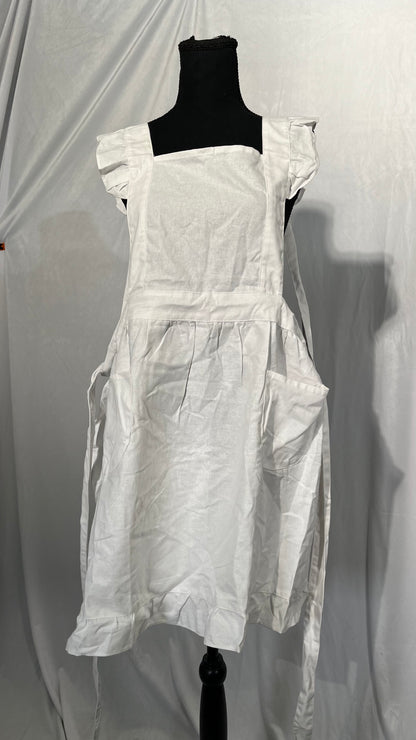 allydrew Retro White Cosplay Kitchen Maid Apron White Maid Apron  Size No