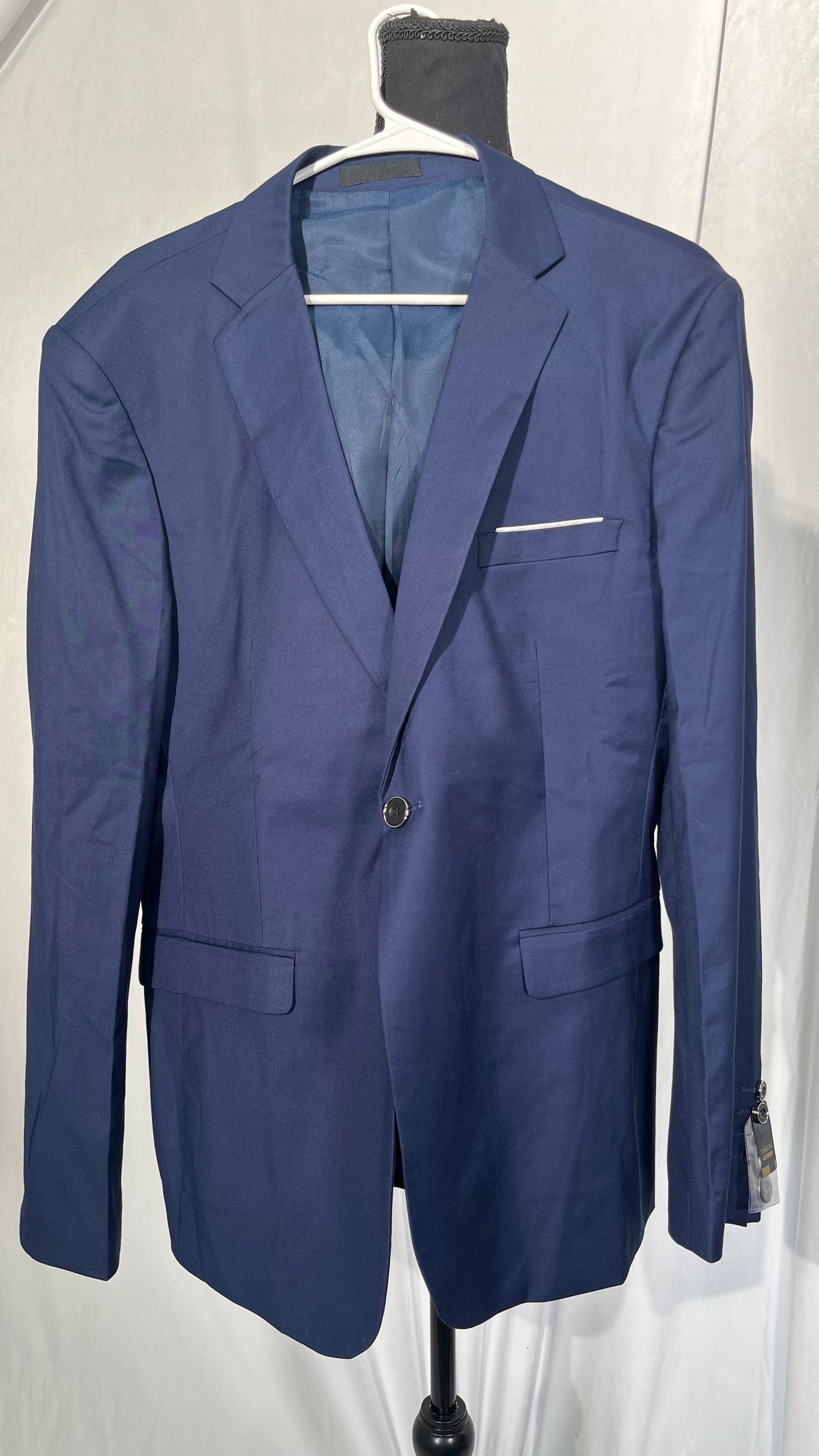 Summer Spring Electric Blue Cotton Men’s Suit Wedding Slim Fit Jacket and Pants Sold Separately Set  size L