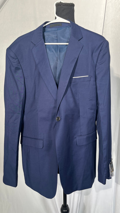 Summer Spring Electric Blue Cotton Men’s Suit Wedding Slim Fit Jacket and Pants Sold Separately Set  size L