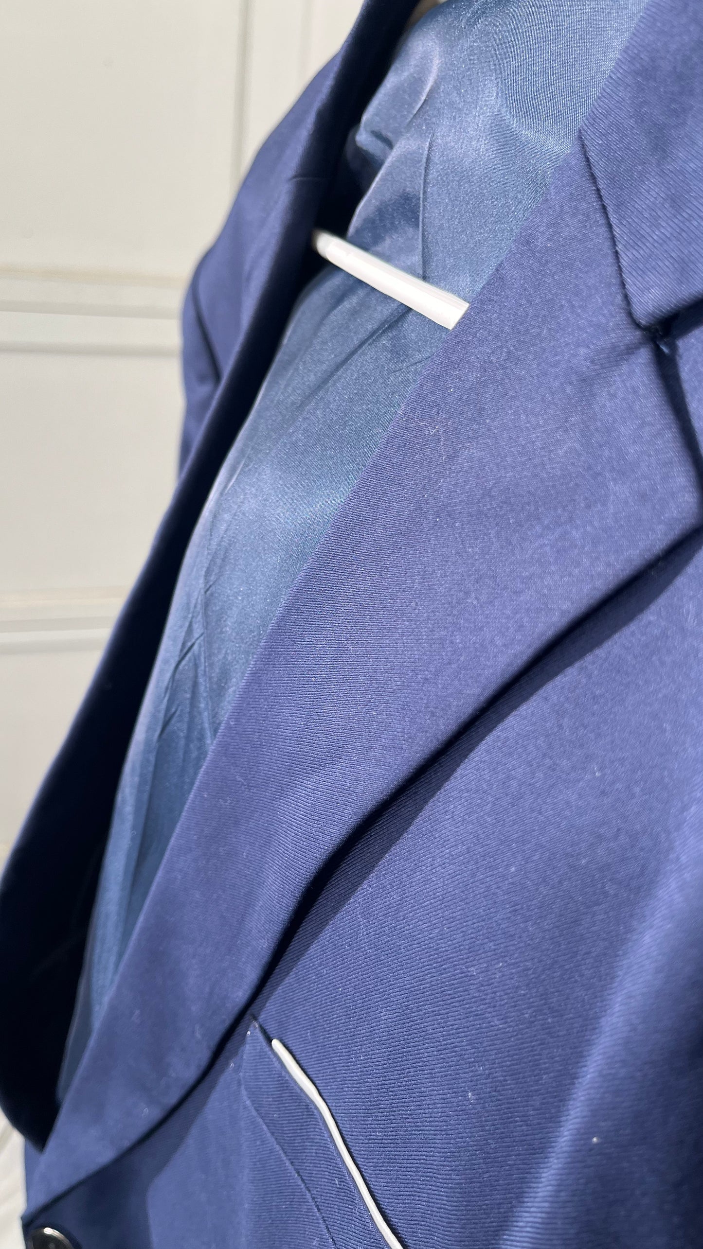 Summer Spring Electric Blue Cotton Men’s Suit Wedding Slim Fit Jacket and Pants Sold Separately Set  size L