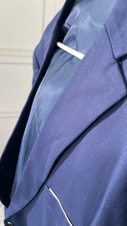 Summer Spring Electric Blue Cotton Men’s Suit Wedding Slim Fit Jacket and Pants Sold Separately Set  size L