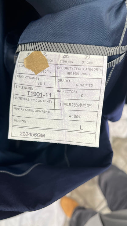 Summer Spring Electric Blue Cotton Men’s Suit Wedding Slim Fit Jacket and Pants Sold Separately Set  size L