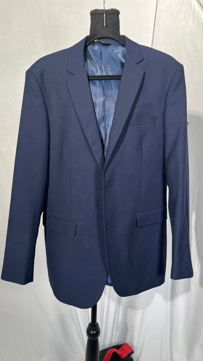 Men's Dark Navy Blue Blazer Side Slit Jacket Suit Coat for Homecoming Leisure  size 40R