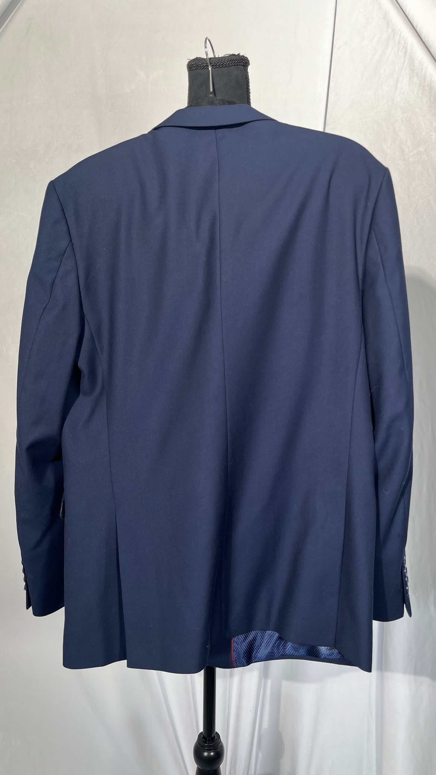 Men's Dark Navy Blue Blazer Side Slit Jacket Suit Coat for Homecoming Leisure  size 40R